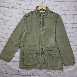 BP Brass Plum Vintage Nordstrom Utility Jacket‎ Womens S Small Army Green Cotton